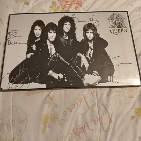QUEEN ROCK BAND Other - OH MY POSH QUEEN POSTER) REPRINT SINGED BY ALL FOUR OG MEMBERS FRAMEDfinal price